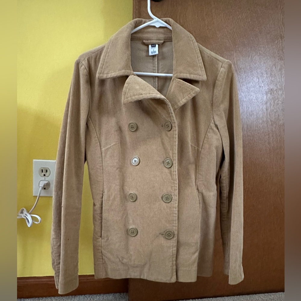 GAP Women's Corduroy Tan Pea Coat